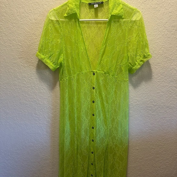 Urban Outfitters Lime Green Lace Cover-Up Dress - Picture 5 of 9
